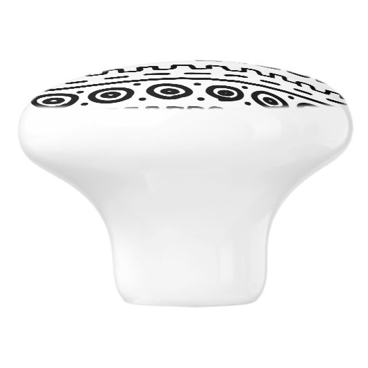 Zwart wit tribal patroon badkamer keramische knop (Zijkant)