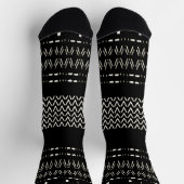 Zwart-Wit Tribal Print Crew Soks Sokken (Top)