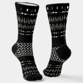 Zwart-Wit Tribal Print Crew Soks Sokken (Gebogen)