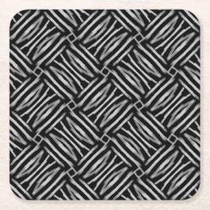 Zwart-wit Tribal Stripes Kartonnen Onderzetters