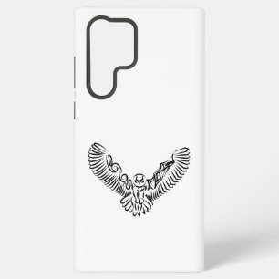 Zwart-Wit Tribale Vliegende Uil Samsung Galaxy Hoesje