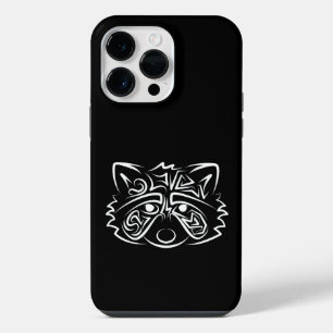 Zwart-wit tribale wasbeer iPhone 14 pro max hoesje