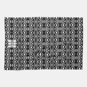 Zwart Wit Tribe Patroon: Monogram Keuken Decor Theedoek (Horizontaal)