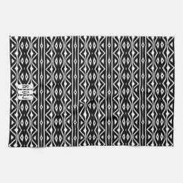 Zwart Wit Tribe Patroon: Monogram Keuken Decor Theedoek