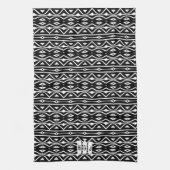 Zwart Wit Tribe Patroon: Monogram Keuken Decor Theedoek (Verticaal)