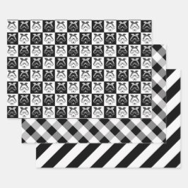 ZWART-WIT TRIO INPAKPAPIER VEL