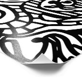 Zwart-wit Trippy Line Portret Foto Afdruk (Hoek)