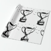 Zwart-wit trofee cadeaupapier (Uitgerold)