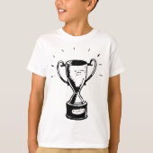 Zwart-wit trofee jongens t-shirt (Voorkant)