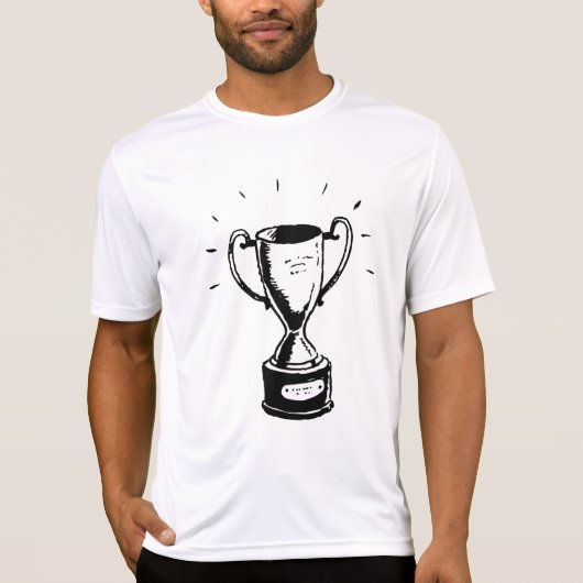 Zwart-wit Trofee Mannen Actief T-shirt (Voorkant)