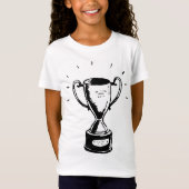 Zwart-wit Trofee Meisjes T-shirt (Voorkant)