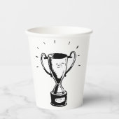 Zwart-wit trofee papieren bekers (Voorkant)