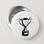 Zwart-wit trofee ronde button 7,6 cm (Voorkant /achterkant)