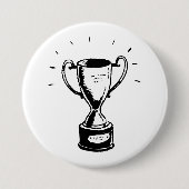 Zwart-wit trofee ronde button 7,6 cm (Voorkant)