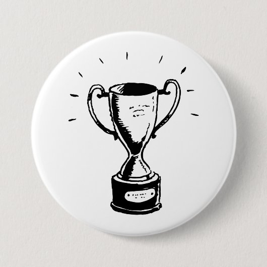 Zwart-wit trofee ronde button 7,6 cm (Voorkant)