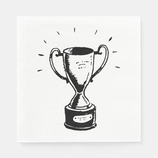 Zwart-wit trofee servet (Voorkant)