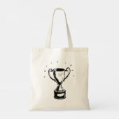 Zwart-wit trofee tote bag (Achterkant)