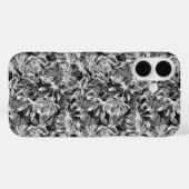 Zwart-wit Tropical Leaves Telefoonhoesje Case-Mate iPhone Case (Achterkant (horizontaal))