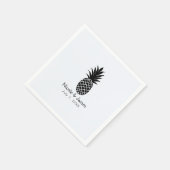 Zwart & Wit Tropisch Ananas Elegant Chic Servetten (Hoek)