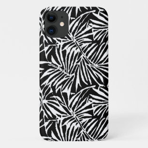 Zwart-wit tropisch blad herhalend patroon Case-Mate iPhone case