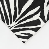 Zwart-wit tropisch blad herhalend patroon fleece deken (Hoek)