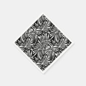 Zwart-wit tropisch blad herhalend patroon servet (Hoek)