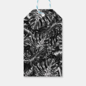 Zwart Wit Tropisch Eiland Chic Eiland Bruiloft Cadeaulabel (Achterkant)