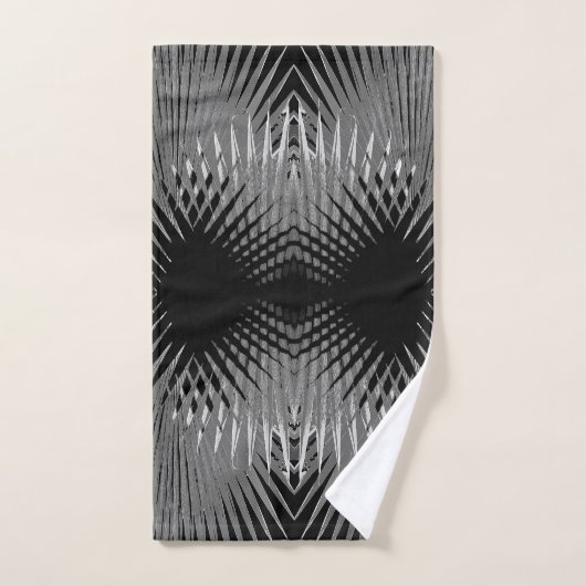Zwart wit Tropisch palm Bladeren Dekdoekset Bad Handdoek (Handdoek)