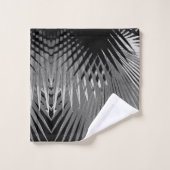 Zwart wit Tropisch palm Bladeren Dekdoekset Bad Handdoek (Wasdoekje)