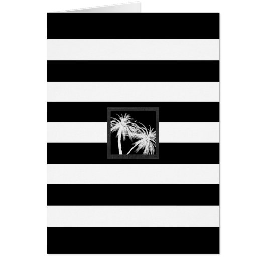 Zwart-wit Tropisch palm Trees Modern Chic (Voorkant)