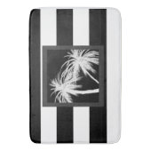 Zwart-wit Tropisch palm Trees Modern Chic Badmat (Voorkant Verticaal)
