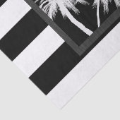 Zwart wit tropisch palm Trees Modern Chic Party Tissuepapier (Detail)