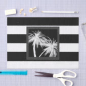 Zwart wit tropisch palm Trees Modern Chic Party Tissuepapier (Craft)