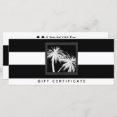 Zwart-wit Tropisch Palm Treft Cadeaucertificaat (Voorkant / Achterkant)