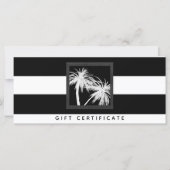 Zwart-wit Tropisch Palm Treft Cadeaucertificaat (Voorkant)