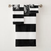 Zwart & wit tropisch palmbomen modern chic bad handdoek (Insitu)