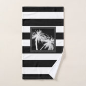 Zwart & wit tropisch palmbomen modern chic bad handdoek (Handdoek)