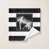 Zwart & wit tropisch palmbomen modern chic bad handdoek (Wasdoekje)