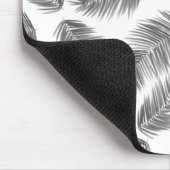 Zwart-wit, tropisch palmleurenpatroon muismat (Hoek)