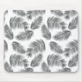 Zwart-wit, tropisch palmleurenpatroon muismat (Voorkant)