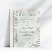 Zwart & Wit Tropisch Strand Palm Hibiscus Bruiloft Kaart