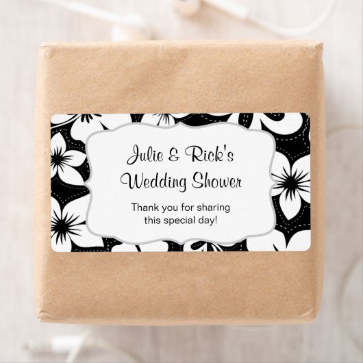 Zwart Wit Tropisch Water Fles - pas het aan! Etiket (Insitu)