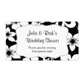 Zwart Wit Tropisch Water Fles - pas het aan! Etiket (Voorkant)