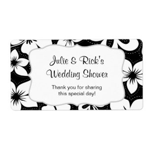 Zwart Wit Tropisch Water Fles - pas het aan! Etiket