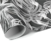 Zwart-wit tropische bladeren cadeaupapier (Rol Hoek)
