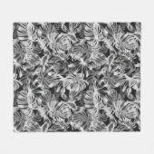 Zwart-wit tropische bladeren fleece deken (Voorkant (Horizontaal))