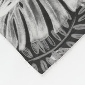 Zwart-wit tropische bladeren fleece deken (Hoek)