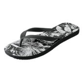 Zwart-wit tropische bladeren flipflops voor het st teenslippers (Schuin)