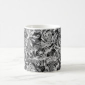 Zwart-wit tropische bladeren koffiemok (Center)
