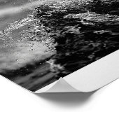 Zwart-wit Tropische Ocean Wave Printable Art Poster (Hoek)